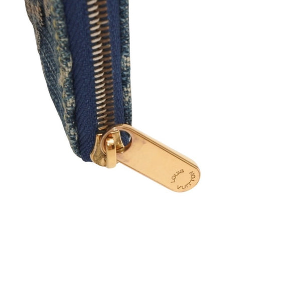 Very Good Condition LOUIS VUITTON Monogram Denim Pochette Cleat Coin Case M95343 Blue Coin Purse Wallet Used 4a000567