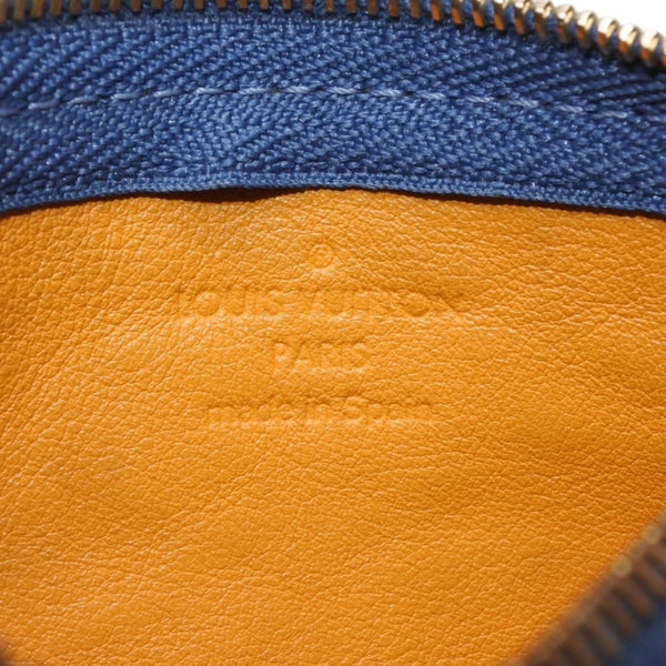 Very Good Condition LOUIS VUITTON Monogram Denim Pochette Cleat Coin Case M95343 Blue Coin Purse Wallet Used 4a000567