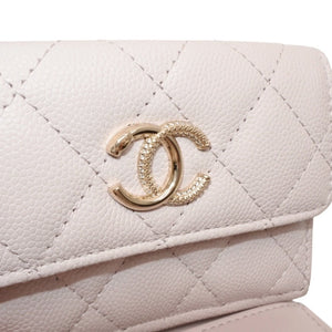 Very good condition CHANEL 25AW Classic Small Flap Wallet AP4901 Random Number Coco Mark Caviar Skin Pink Used 4a000297