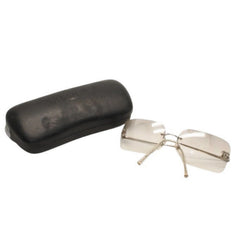 CHANEL シャネル リムレス サングラス アイウェア 4017-D c.159/6I サイズ62□17 120 ココマーク ラインストーン 美品 中古 4a000301