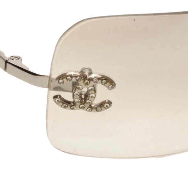 CHANEL シャネル リムレス サングラス アイウェア 4017-D c.159/6I サイズ62□17 120 ココマーク ラインストーン 美品 中古 4a000301