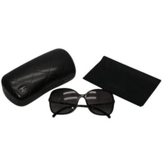 極美品 CHANEL シャネル サングラス アイウェア 5210-Q-A c.501/3C サイズ57□17 135 ココマーク チェーンテンプル ブラック 中古 4a000293