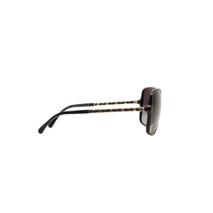 極美品 CHANEL シャネル サングラス アイウェア 5210-Q-A c.501/3C サイズ57□17 135 ココマーク チェーンテンプル ブラック 中古 4a000293