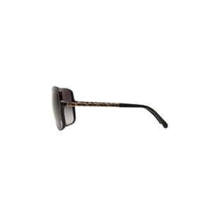 極美品 CHANEL シャネル サングラス アイウェア 5210-Q-A c.501/3C サイズ57□17 135 ココマーク チェーンテンプル ブラック 中古 4a000293