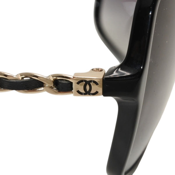 極美品 CHANEL シャネル サングラス アイウェア 5210-Q-A c.501/3C サイズ57□17 135 ココマーク チェーンテンプル ブラック 中古 4a000293