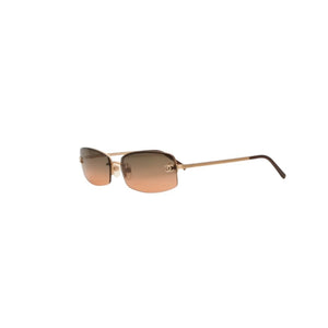 CHANEL シャネル ハーフリム サングラス アイウェア 4093-B c.102/18 サイズ56□16 130 ココマーク ラインストーン 美品 中古 4a000296