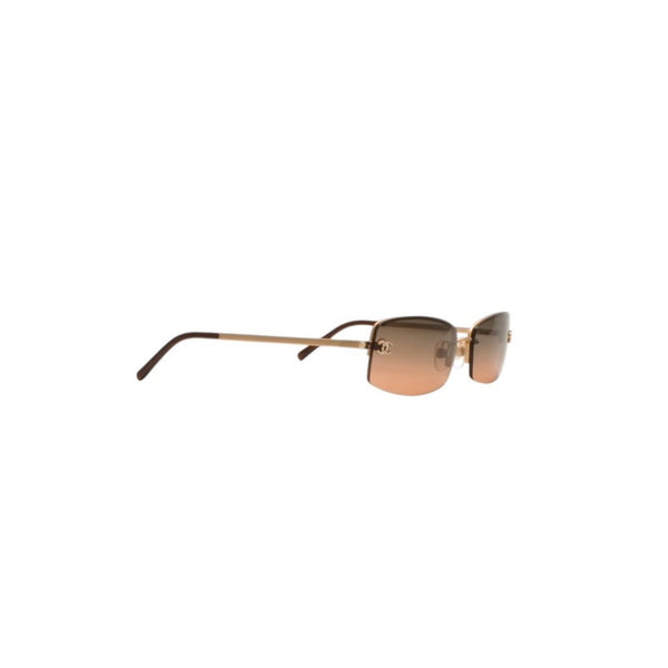 CHANEL シャネル ハーフリム サングラス アイウェア 4093-B c.102/18 サイズ56□16 130 ココマーク ラインストーン 美品 中古 4a000296