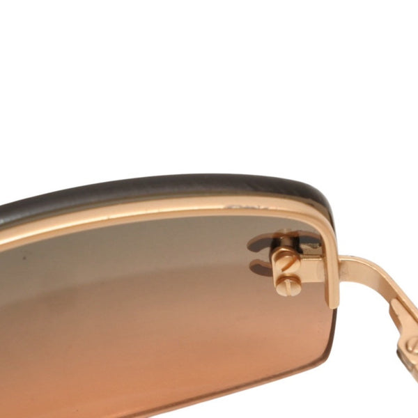 CHANEL シャネル ハーフリム サングラス アイウェア 4093-B c.102/18 サイズ56□16 130 ココマーク ラインストーン 美品 中古 4a000296