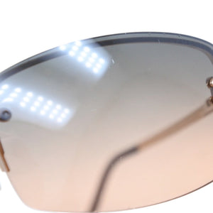 CHANEL シャネル ハーフリム サングラス アイウェア 4093-B c.102/18 サイズ56□16 130 ココマーク ラインストーン 美品 中古 4a000296