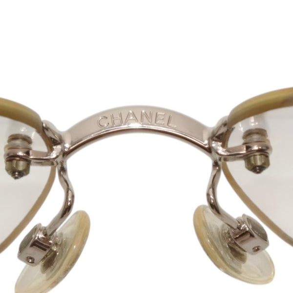 CHANEL シャネル リムレス サングラス アイウェア 4017-D c.159/6I サイズ62□17 120 ココマーク ラインストーン 美品 中古 4a000301