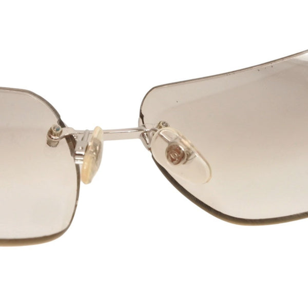 CHANEL シャネル リムレス サングラス アイウェア 4017-D c.159/6I サイズ62□17 120 ココマーク ラインストーン 美品 中古 4a000301