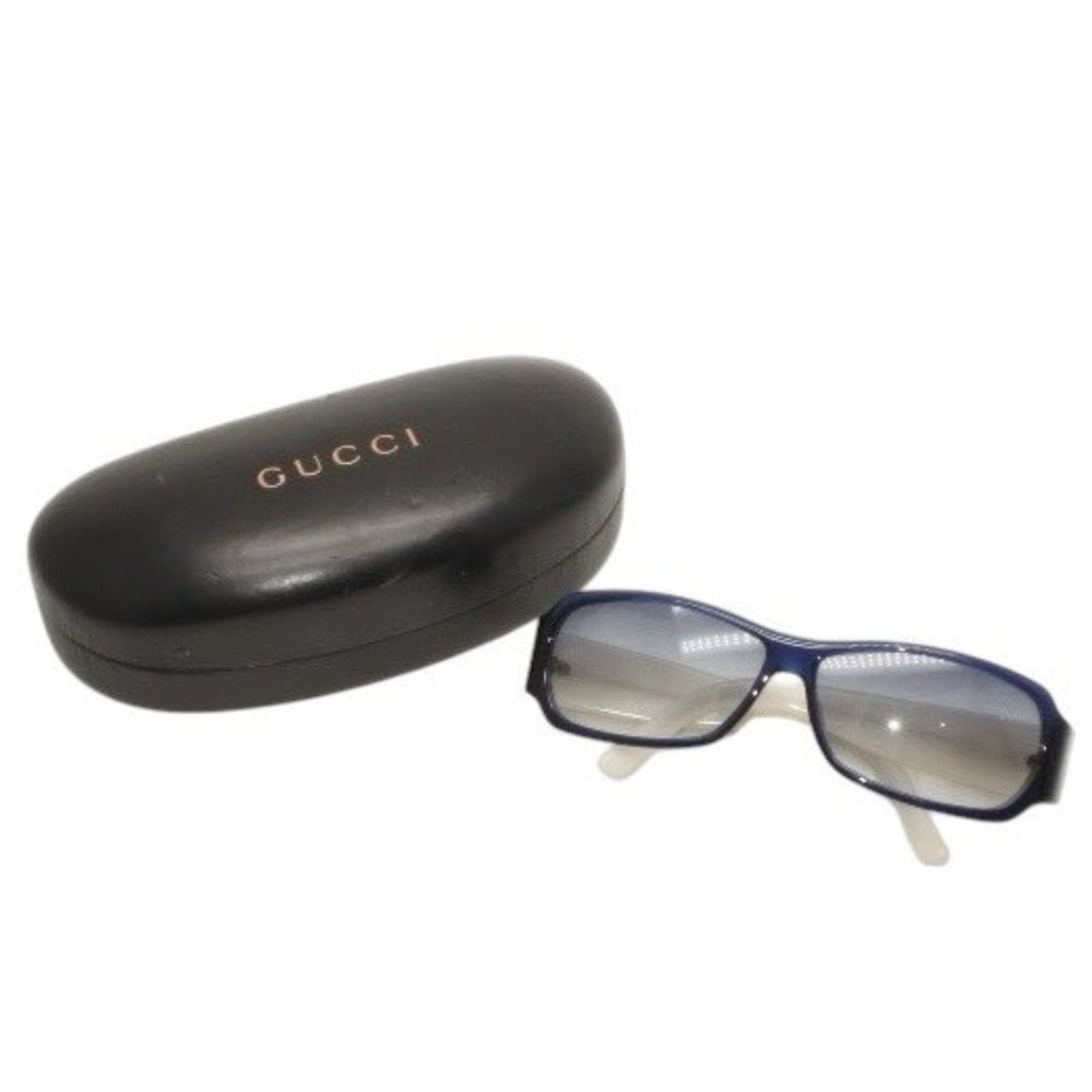 極美品 GUCCI グッチ サングラス アイウェア GG2935/S EONIT サイズ60□12 125 GGロゴ ラメ アセテート ブルー ホワイト 中古 4a000295