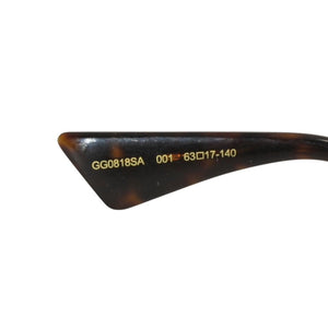 Very Good Condition GUCCI Gucci Sunglasses Eyewear GG0818SA 001 Size 63□17-140 Gold Gray GP Metal Plastic Used 4a000288