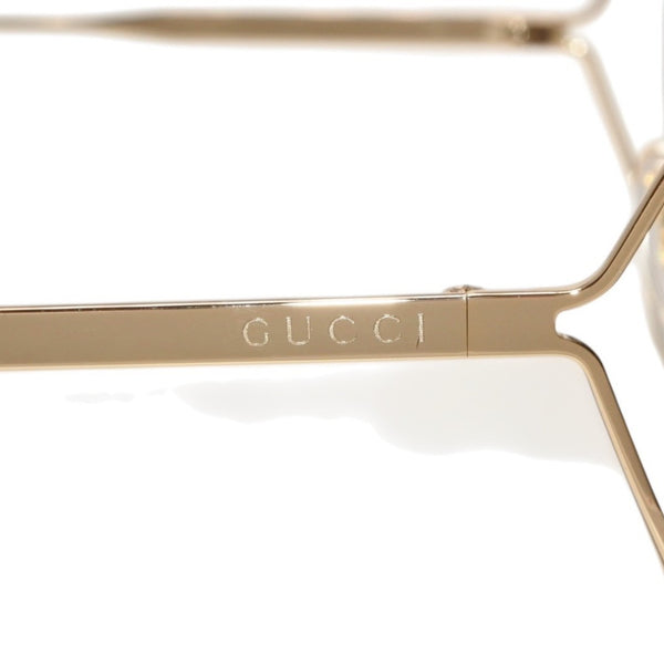Very Good Condition GUCCI Gucci Sunglasses Eyewear GG0818SA 001 Size 63□17-140 Gold Gray GP Metal Plastic Used 4a000288