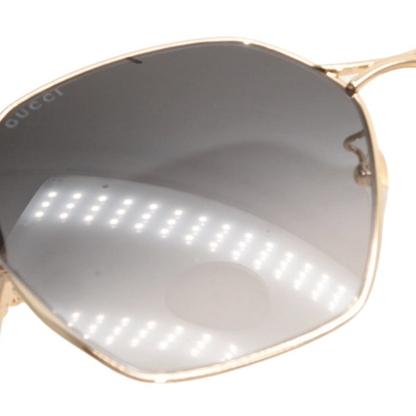 Very Good Condition GUCCI Gucci Sunglasses Eyewear GG0818SA 001 Size 63□17-140 Gold Gray GP Metal Plastic Used 4a000288