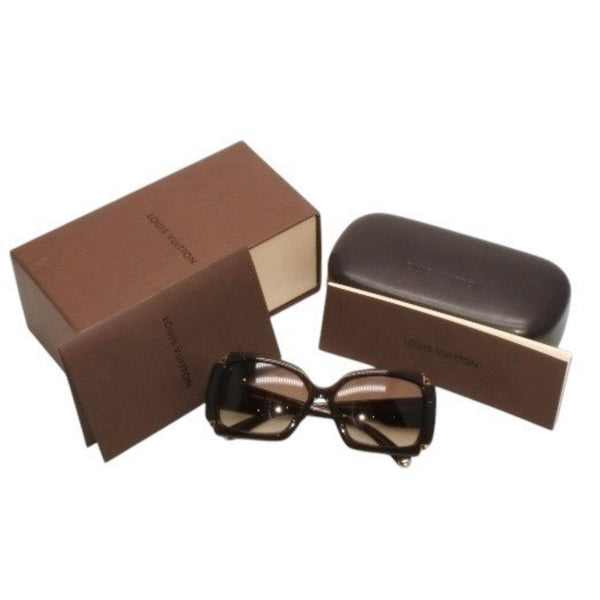 Very good condition LOUIS VUITTON Sunglasses Eyewear Z0366E Size 58□16 Brown Glitter Acetate Plastic Used 4a000283