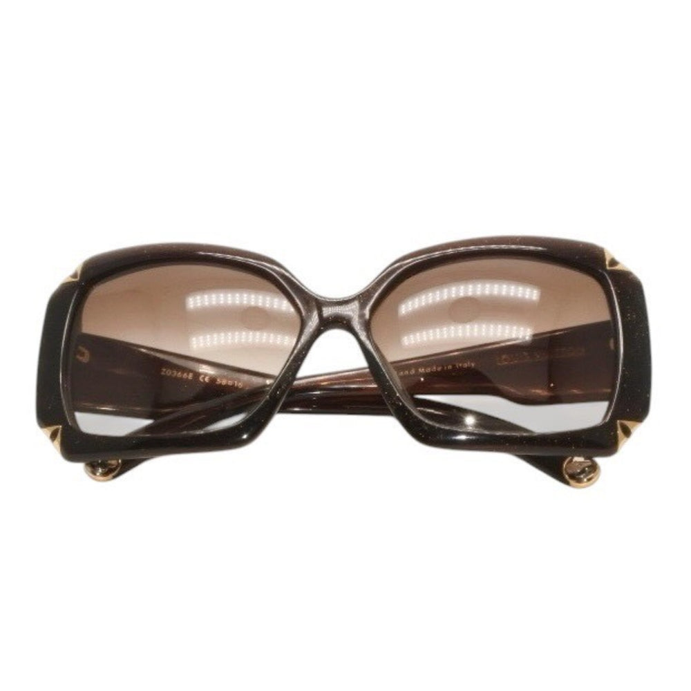 極美品 LOUIS VUITTON ルイヴィトン サングラス アイウェア Z0366E サイズ58□16 ブラウン グリッター アセテート プラスチック 中古 4a000283