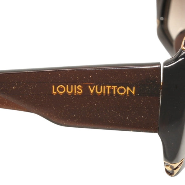 Very good condition LOUIS VUITTON Sunglasses Eyewear Z0366E Size 58□16 Brown Glitter Acetate Plastic Used 4a000283