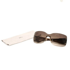 Very Good Condition Christian Dior ETHNIDIOR 2 Rimless Sunglasses Eyewear C9PJS Size 120 Rhinestone Used 4a000281