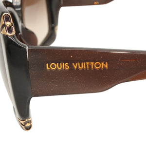 Very good condition LOUIS VUITTON Sunglasses Eyewear Z0366E Size 58□16 Brown Glitter Acetate Plastic Used 4a000283