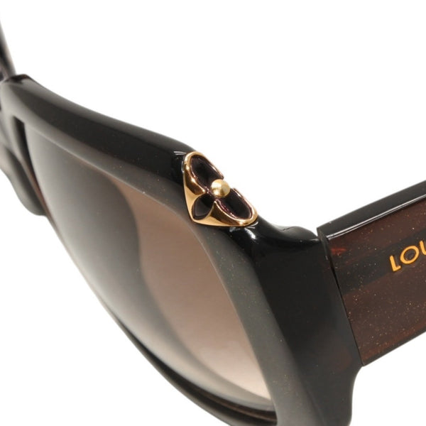 Very good condition LOUIS VUITTON Sunglasses Eyewear Z0366E Size 58□16 Brown Glitter Acetate Plastic Used 4a000283