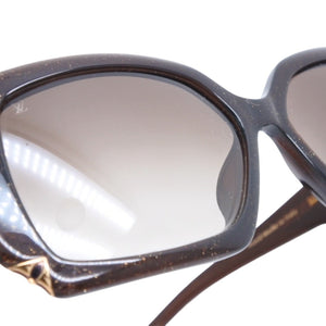 Very good condition LOUIS VUITTON Sunglasses Eyewear Z0366E Size 58□16 Brown Glitter Acetate Plastic Used 4a000283