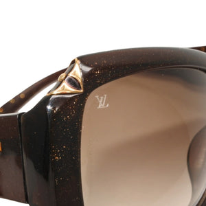 Very good condition LOUIS VUITTON Sunglasses Eyewear Z0366E Size 58□16 Brown Glitter Acetate Plastic Used 4a000283
