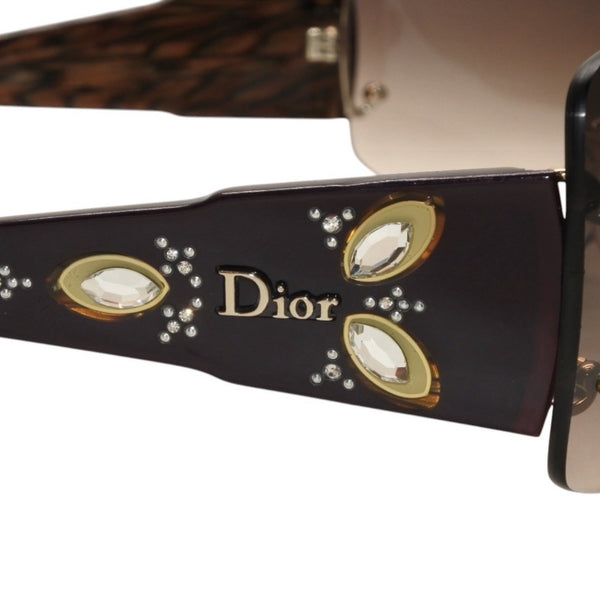 Very Good Condition Christian Dior ETHNIDIOR 2 Rimless Sunglasses Eyewear C9PJS Size 120 Rhinestone Used 4a000281