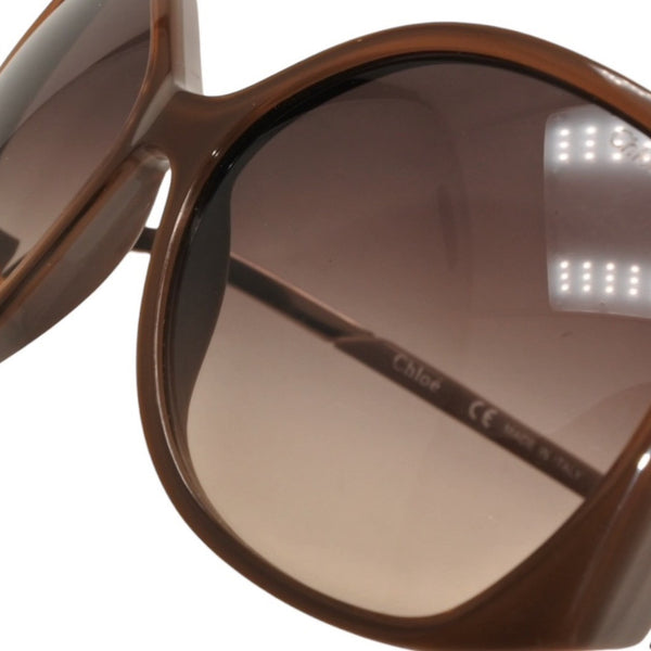 極美品 Chloe クロエ サングラス アイウェア CE675S 248 サイズ57□16 140 ブラウン アセテート プラスチック 中古 4a000233