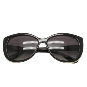 極美品 BVLGARI ブルガリ サングラス アイウェア 8169-Q 901/8G サイズ57□15 135 ブラック ホワイト アセテート 中古 4a000282
