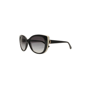 極美品 BVLGARI ブルガリ サングラス アイウェア 8169-Q 901/8G サイズ57□15 135 ブラック ホワイト アセテート 中古 4a000282