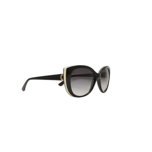 極美品 BVLGARI ブルガリ サングラス アイウェア 8169-Q 901/8G サイズ57□15 135 ブラック ホワイト アセテート 中古 4a000282