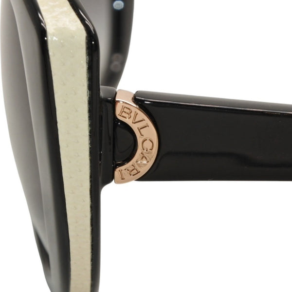極美品 BVLGARI ブルガリ サングラス アイウェア 8169-Q 901/8G サイズ57□15 135 ブラック ホワイト アセテート 中古 4a000282