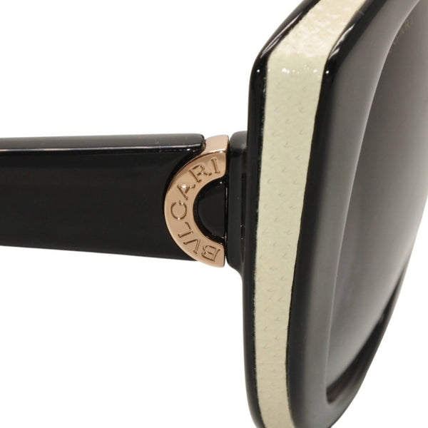 極美品 BVLGARI ブルガリ サングラス アイウェア 8169-Q 901/8G サイズ57□15 135 ブラック ホワイト アセテート 中古 4a000282