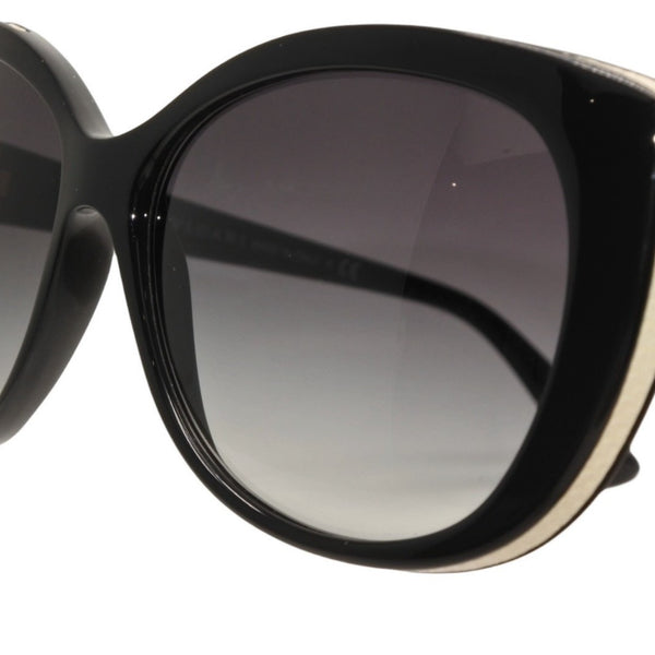 極美品 BVLGARI ブルガリ サングラス アイウェア 8169-Q 901/8G サイズ57□15 135 ブラック ホワイト アセテート 中古 4a000282