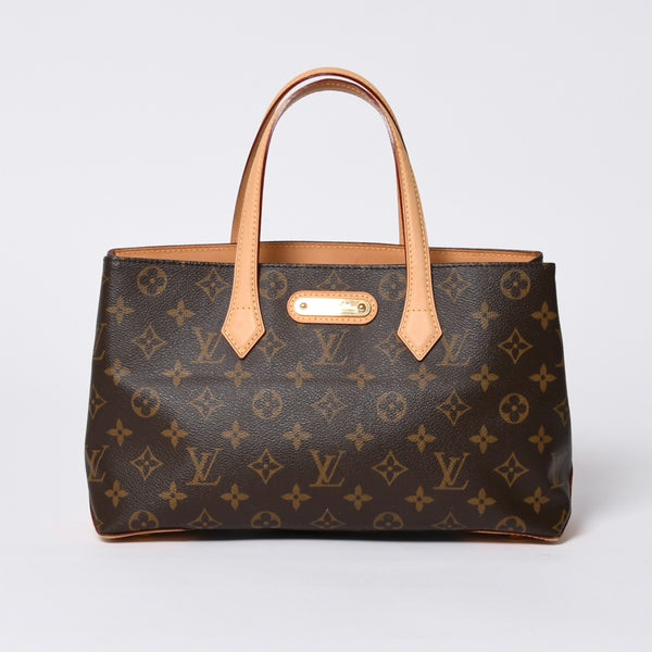 Very Good Condition LOUIS VUITTON Wilshire PM Handbag M45643 Monogram Canvas Brown Used 4a000257