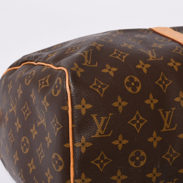 LOUIS VUITTON Monogram Keepall 45 Boston Bag M41428 PVC Tanned Leather Brown Gold Hardware Good Condition Used 4a000235