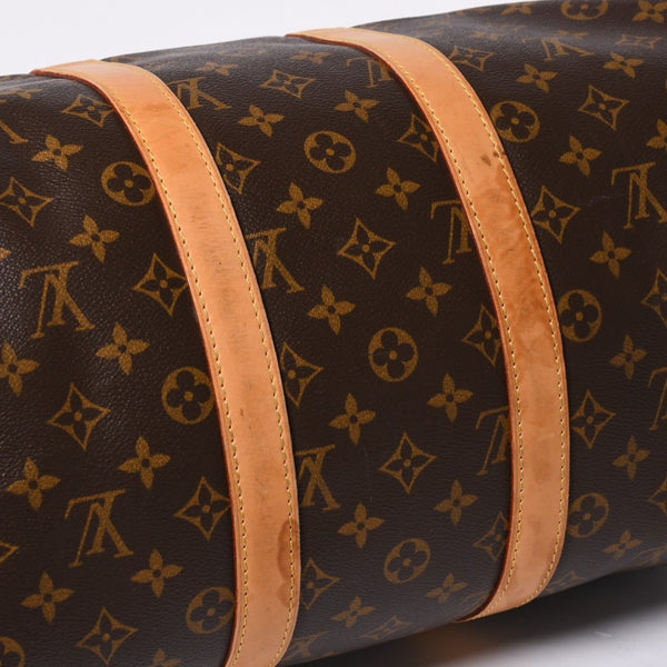 LOUIS VUITTON Monogram Keepall 45 Boston Bag M41428 PVC Tanned Leather Brown Gold Hardware Good Condition Used 4a000235