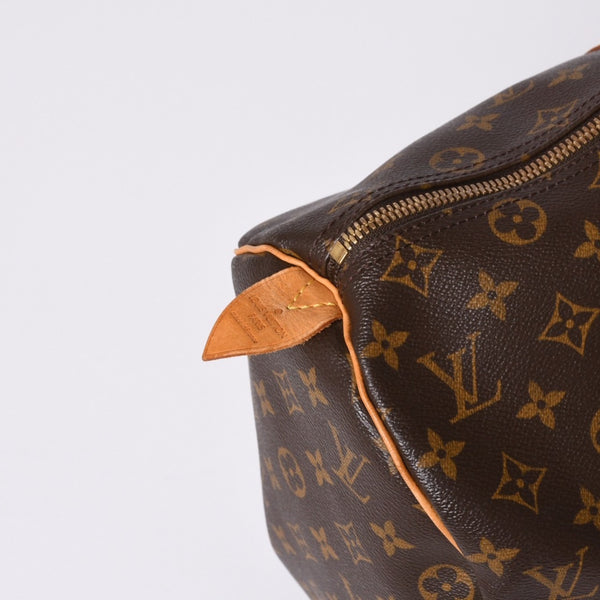 LOUIS VUITTON Monogram Keepall 45 Boston Bag M41428 PVC Tanned Leather Brown Gold Hardware Good Condition Used 4a000235