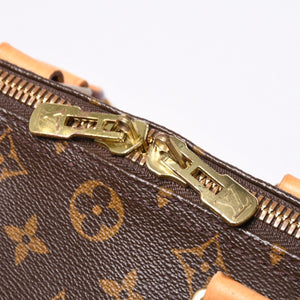 LOUIS VUITTON Monogram Keepall 45 Boston Bag M41428 PVC Tanned Leather Brown Gold Hardware Good Condition Used 4a000235
