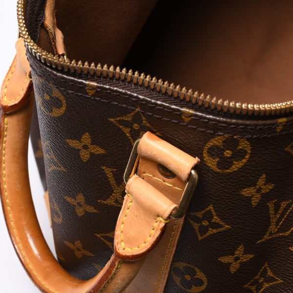 LOUIS VUITTON Monogram Keepall 45 Boston Bag M41428 PVC Tanned Leather Brown Gold Hardware Good Condition Used 4a000235