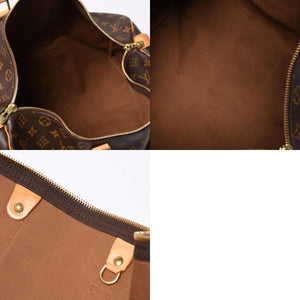 LOUIS VUITTON Monogram Keepall 45 Boston Bag M41428 PVC Tanned Leather Brown Gold Hardware Good Condition Used 4a000235