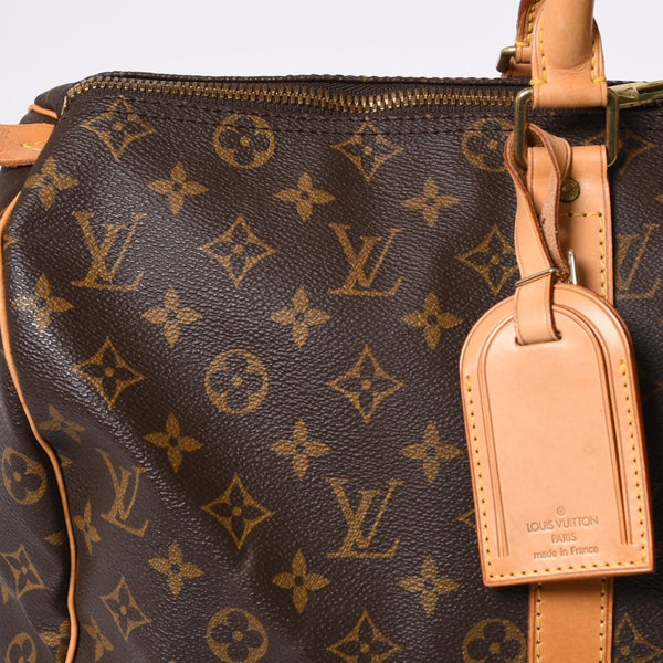 LOUIS VUITTON ルイヴィトン モノグラム キーポル45 ボストンバッグ M41428 PVC ヌメ革 ブラウン ゴールド金具 美品 中古 4a000237
