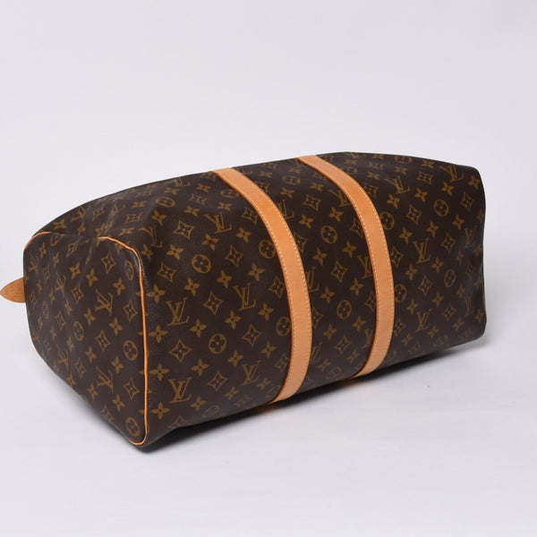 LOUIS VUITTON ルイヴィトン モノグラム キーポル45 ボストンバッグ M41428 PVC ヌメ革 ブラウン ゴールド金具 美品 中古 4a000237
