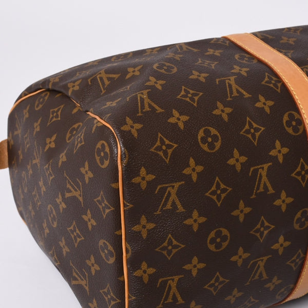 LOUIS VUITTON ルイヴィトン モノグラム キーポル45 ボストンバッグ M41428 PVC ヌメ革 ブラウン ゴールド金具 美品 中古 4a000237