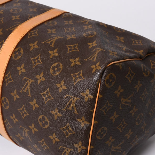 LOUIS VUITTON ルイヴィトン モノグラム キーポル45 ボストンバッグ M41428 PVC ヌメ革 ブラウン ゴールド金具 美品 中古 4a000237