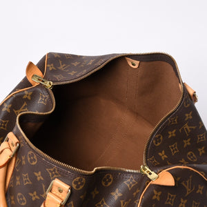 LOUIS VUITTON ルイヴィトン モノグラム キーポル45 ボストンバッグ M41428 PVC ヌメ革 ブラウン ゴールド金具 美品 中古 4a000237