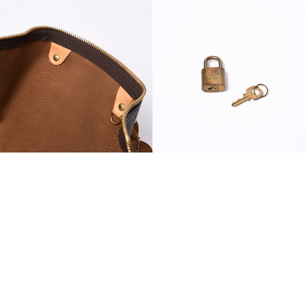 LOUIS VUITTON ルイヴィトン モノグラム キーポル45 ボストンバッグ M41428 PVC ヌメ革 ブラウン ゴールド金具 美品 中古 4a000237