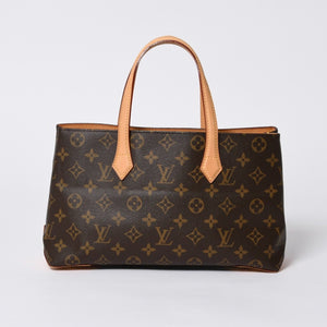 Very Good Condition LOUIS VUITTON Wilshire PM Handbag M45643 Monogram Canvas Brown Used 4a000257