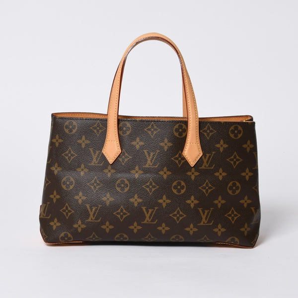 Very Good Condition LOUIS VUITTON Wilshire PM Handbag M45643 Monogram Canvas Brown Used 4a000257